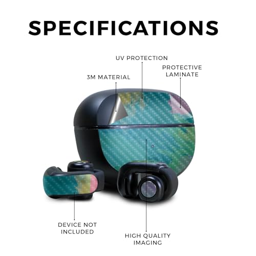 Image of Carbon Fiber Skin Compatible with Bose Ultra Open Earbuds - Watercolor Blue - Premium 3M Vinyl Protective Wrap Decal Cover - Easy to Apply | Crafted in The USA by MightySkins