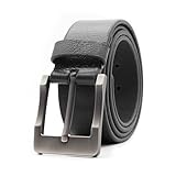 PELLE TORO Explorer Mens Leather Belt, Handmade Belt for Men, Work Casual Belt Leather in Mens Gift Box (Trouser Sizes 36in - 40in, Charcoal)