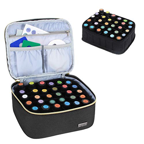 Luxja Ätherische Öle Tasche, Ätherische Öle Aufbewahrung Tasche für Ätherische Öle und Zubehör - für 30 Flaschen (5ml-15ml, auch geeignet für Rollerflaschen), Schwarz Cover