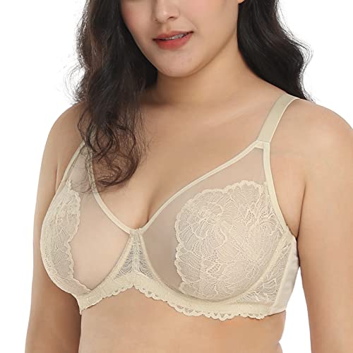 Hsia Minimizer Bra For Women Full Coverage Lace Plus Size Compression Bra Unlined Bras With Underwire 38Dd #TOP1