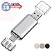 Price comparison product image USB 3.0 Type C 32GB Dual OTG Flash Drive EASTBULL USB C Memory Stick Pen Drive for USB-C Smartphones,Other Devices Support Type-C(Silver)