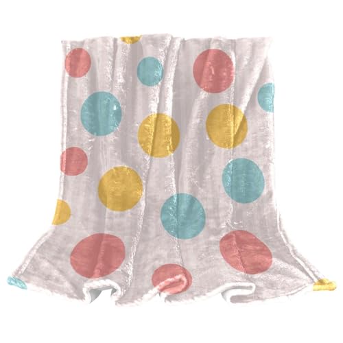 Couverture polaire points colorés couverture plaid chaude douce 150x130 - 2