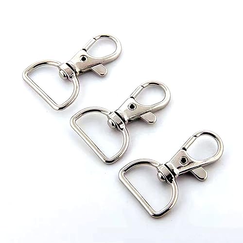 ATB-Foger Schlüsselanhänger Karabiner Mit Drehgelenk - 30 Stück Hummer D-Ringe Schwenk Clip - Innenweite 20mm Für DIY Hänge Schmuckherstellung