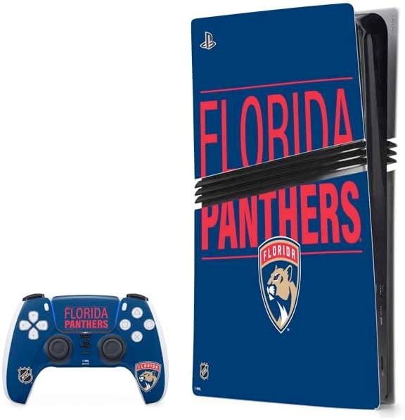 Skinit Decal Gaming Skin Compatible with PS5 Pro Bundle - Officially Licensed NHL Florida Panthers Lineup Design