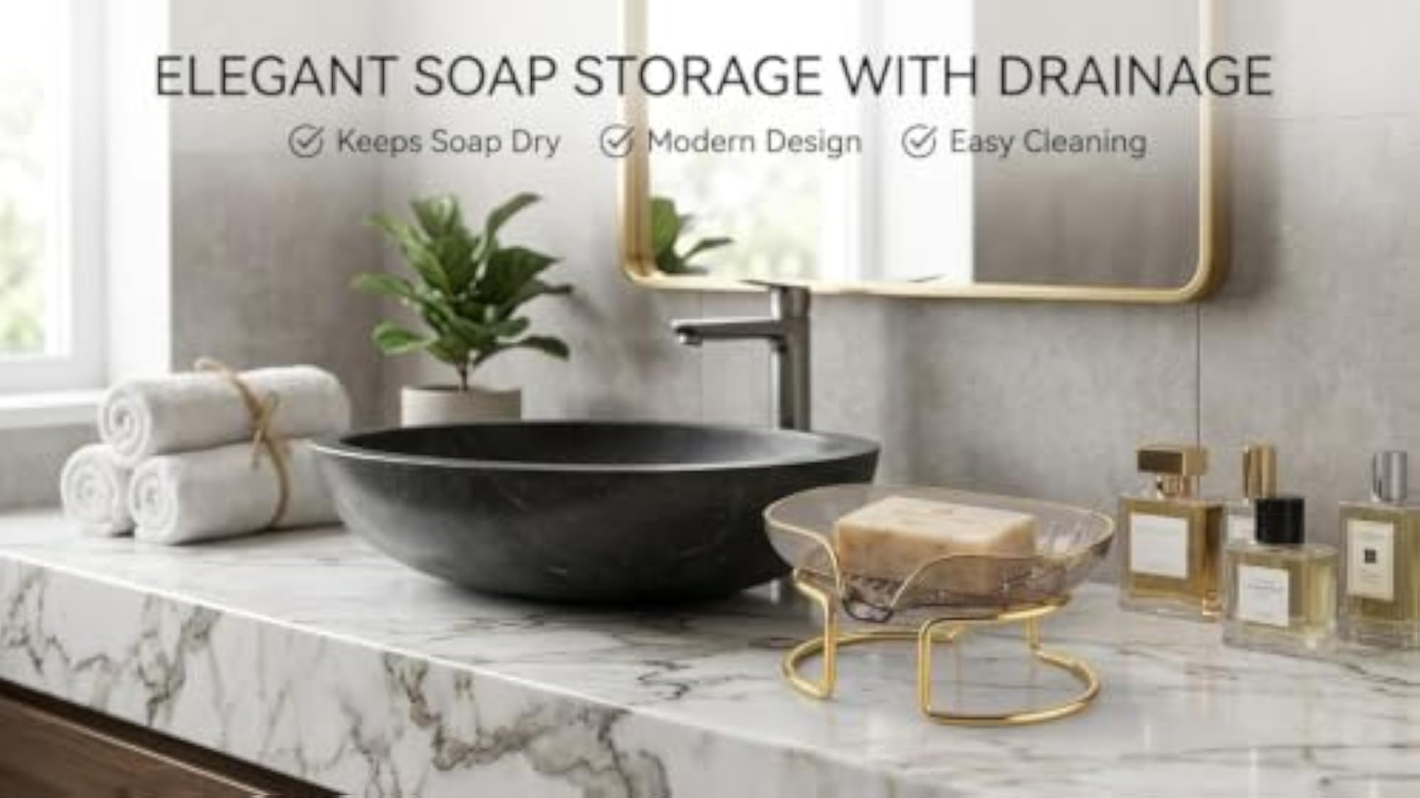 Vintage Style Metal Soap Holder with Drain Tray