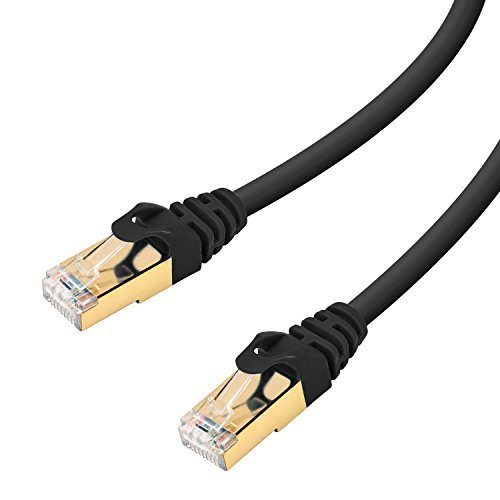 Cat 7 Ethernet Cable 25 ft - (2 Pack) High-Speed Cat7 Internet & Network LAN Patch Cables, RJ45 Connectors - Perfect for Gaming, Streaming, and More (Black)