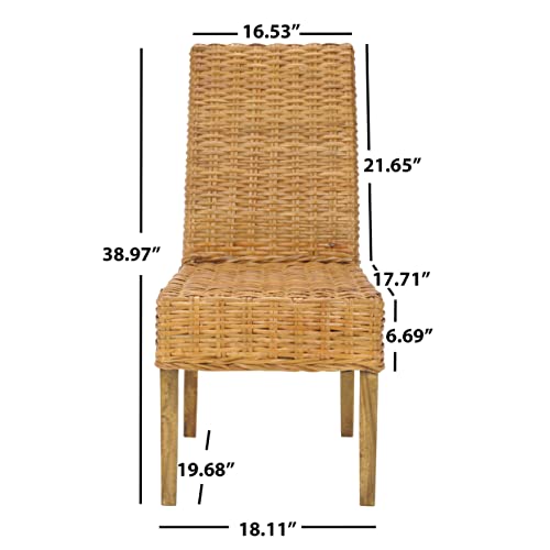 Safavieh Home Collection Aubrey Honey Oak Wicker Side Chair, Set Of 2 #TOP1