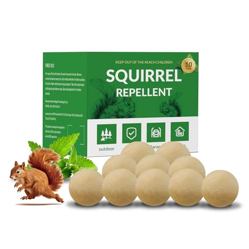 Image of Squirrel Repellents, Chipmunk Repellent Outdoor, Mint Squirrel Repellents for Attic, Natural Squirrel Deterrent, Keep Rodents Out of Car Engines Garden,10P