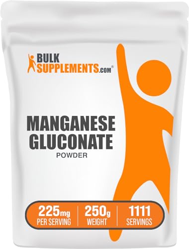 BulkSupplements.com Manganese Gluconate Powder - Manganese Supplement Essential Trace Mineral - High Absorption & Gluten Free 225mg per Serving 250g (8.8 oz) (Pack of 1)