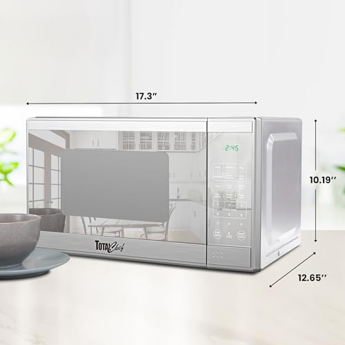 Image of Total Chef 0.7 Cu. Ft. Countertop Microwave Oven, 700W Small Microwave for Kitchen, Stainless Steel Compact Microwave Countertop with Digital Touch Controls, Child Safety Lock, 10-Inch Turntable