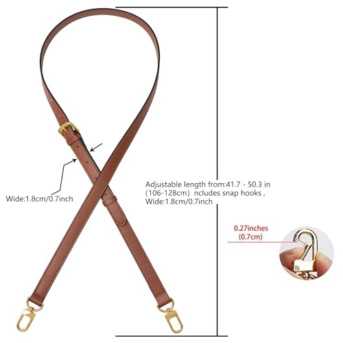 Image of Vachetta Genuine Leather Adjustable Genuine Leather Crossbody Straps Replacement (Caramel (Caramel Thread))