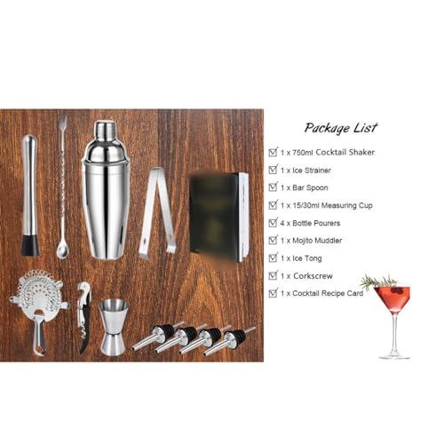 Set coctelera de acero inoxidable 12 piezas miniatura 4