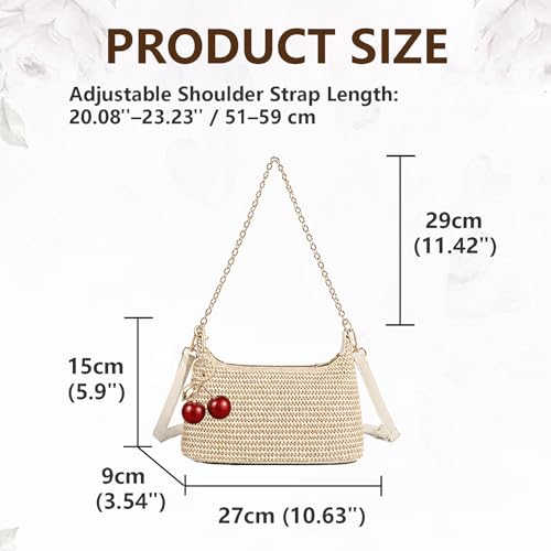 Bolso de hombro tejido de verano para mujer miniatura 5