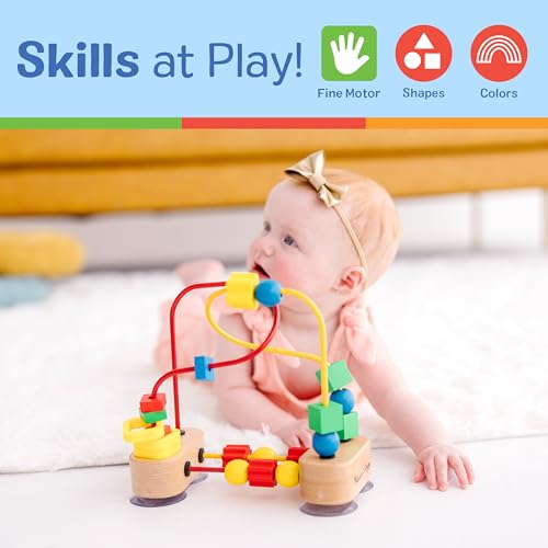 Image of Melissa & Doug First Bead Maze - Wooden Educational Baby Toy with Suction Cups, for Floor, High Chair or Toddler Table, Toddler Toys for Girls & Boys Ages 1+ (Pack of 6)