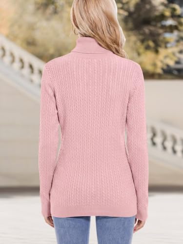 Image of ANFTFH Womens Turtleneck Sweater 2025 Ribbed Knit Top Pullover Sweaters