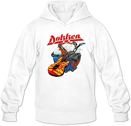 MENEO Men's Dokken Logo Hooded Shirt White M