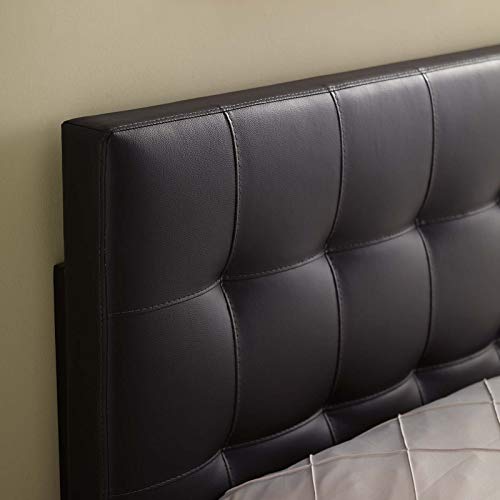 Image of Modway Lily Tufted Faux Leather Upholstered Twin Headboard in Brown
