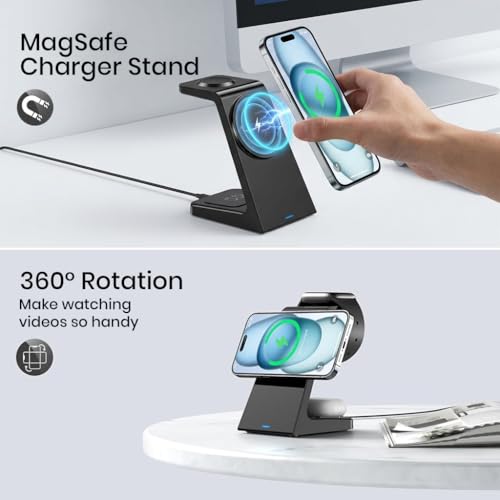 Image of zitronix 3-in-1 Wireless Charger Compatible with Phone, Watch & Earbuds