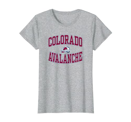 Colorado Avalanche Arch Over Gray Officially Licensed T-Shirt, Women, Heather Grey, 3X-Large