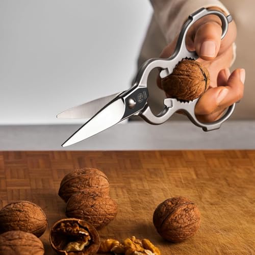 NTS Solingen Geschmiedete Küchenschere aus rostfreiem Edelstahl, Made in Germany, Hochwertige Haushaltsschere für Rechts- und Linkshänder geeignet, Scharfe Schere für die Küche, Made in Germany