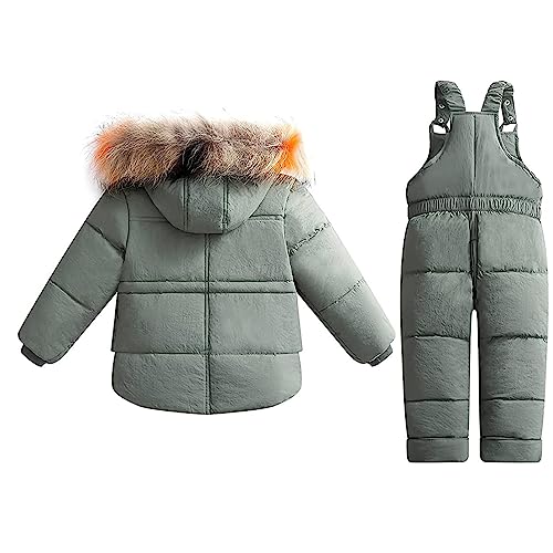 Baby Boys Girls Snowsuit Winter Clothes Set 2-Piece Toddler Kids Snow Jacket Pants Suits Infant Cute Windproof Coats4