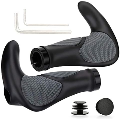ELOSIS Fahrradgriffe Fahrradlenker, Horn Lenker Griffe mit Gel Dämpfung MTB Griffe Ergonomisch Handgriffe Fahrrad Bike Lenker Griffe Rutschfester Lenkergriffe 22mm für Fahrrad /E-Bike/ BMX UVM Cover