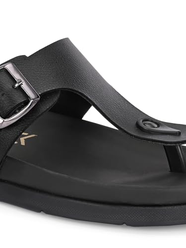 Image of AFROJACK Men's Sandals | Casual Sandal /Slippers For Men With PU Upper | Comfortable Sole Stylish & Durable Design | Slip-on Style | Light Weight, s4700