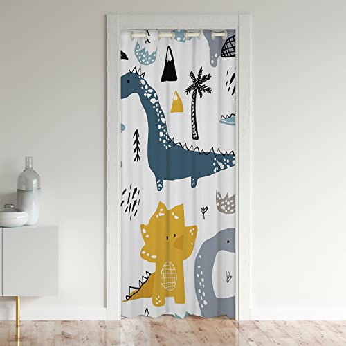 Dinosaur Door Curtain for Doorway Privacy, 86x203cm 3D Digital Closet Door Cover, Jungle Dino Room Curtain
