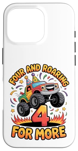 Four and Roaring for More Funny 4th Birthday�g���b�N �X�}�z�P�[�X iPhone 16 Pro �p