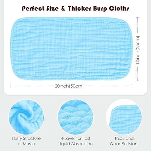 55% Off 12-Pack Muslin Burp Cloths - Extra Soft & Absorbent