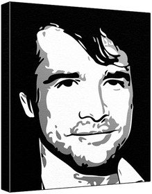 Matthew Settle (100% Original Painting. Not A Print ) Acrylic Paint On Deep Framed Canvas (60 x 50 x 1.8 cm) 3-Colour Black/Grey/White-image-8