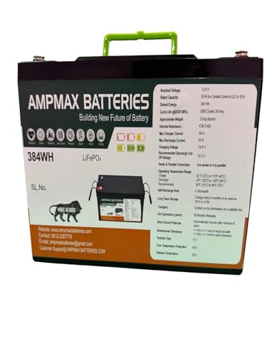 Image of LLP 12V 30Ah LiFePO4 Battery (384Wh) | Inbuilt 30A BMS with 2A Active Balancer | Lightweight Lithium Battery for Solar, Inverter, UPS & Backup