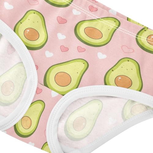 Wusikd Cute Avocado Heart Girls' Underwear Cotton Girls Briefs Soft Toddler Underwear 2T4