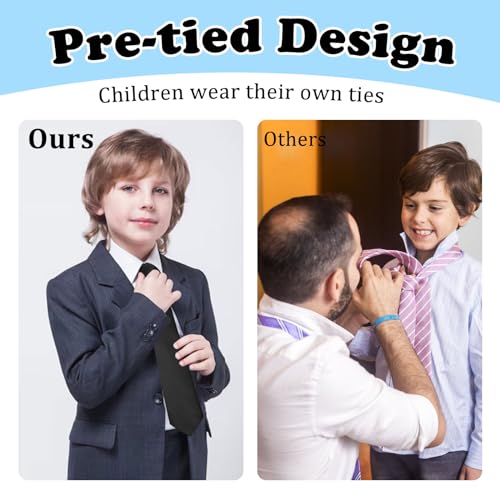 Boys Tie - Pre-tied Adjustable Zipper Tie for School/Graduation/Wedding/Casual4
