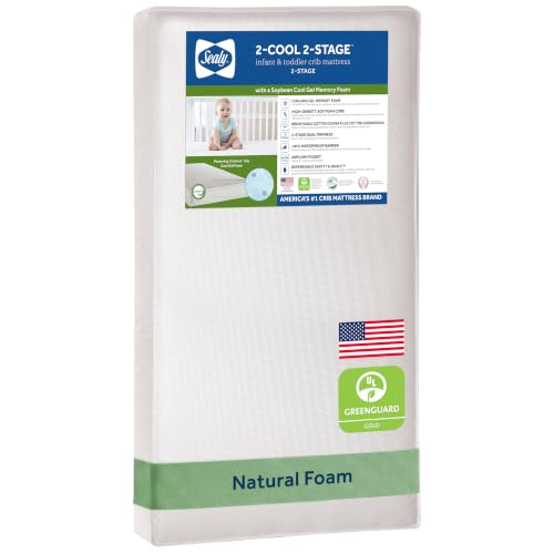 Sealy Baby 2 Cool 2 Stage Breathable Crib Mattress...