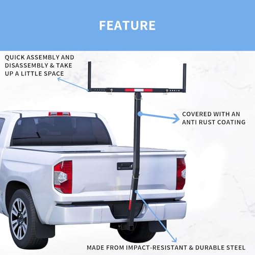 Image of ECOTRIC Truck Bed Extender Pickup Truck Bed Hitch Mount Extension Rack SUV