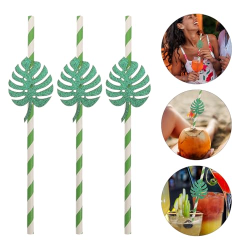 Pitillos de papel con diseño Monstera 10 unidades miniatura 7