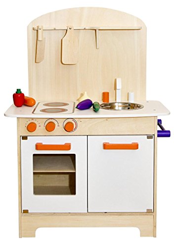 Weiße Kinderküche Spielküche Holzküche Kinderspielküche Spielzeugküche Küche Holz mit Zubehör – Bild 3