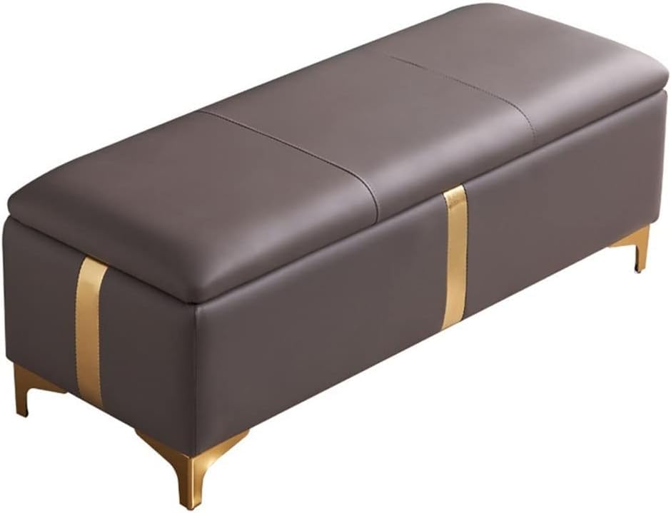 Banc ottoman rangement salon repose-pieds similicuir tabouret