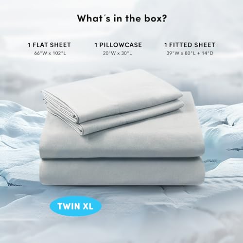 Comfort Spaces Coolmax Moisture Wicking Sheet Set Soft, Fade Resistant, All Elastic Deep Pocket Fits Up to 16" Mattress - Warm Weather Cooling Sheets for Night Sweats, Twin XL, Grey, 3 Piece by Comfort Spaces - Used condition - Image 3