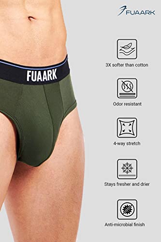 Image of FUAARK Men's Underwear Micro Modal Brief with Stretchy Fabric, Anti-Bacterial and Anti-Roll Waistband
