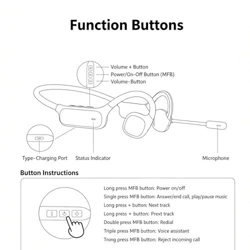 Image of AYI Air Conduction Open Ear Headphones with 270 Rotating External Microphone Bluetooth Headset Smart ENC Call Noise Canceling Dual Device Pairing Ergonomic Fit for Office Driving Sports-Black
