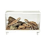 Clear Acrylic Terrarium, Escape Proof Reptile Enclosure Tank, 12x8x10 Inches Ventilated Lizard Habitat Box, Transparent Pet Keeper System, Acrylic Cage with Modern Design, Animal Habitat for Gecko