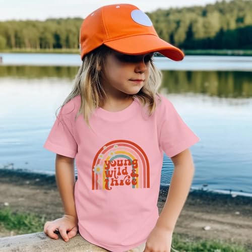 IZYJOY Young Wild and Three Birthday Shirt Toddler Baby Girl Boy 3rd Birthday T-Shirt 3 Year Old Birthday Party Tee3