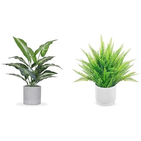 Der Rose Bundle of 1 Pack Fake Plant and 1 Pack Fake Plant for Room Home Office Farmhouse Bathroom Decor Cover