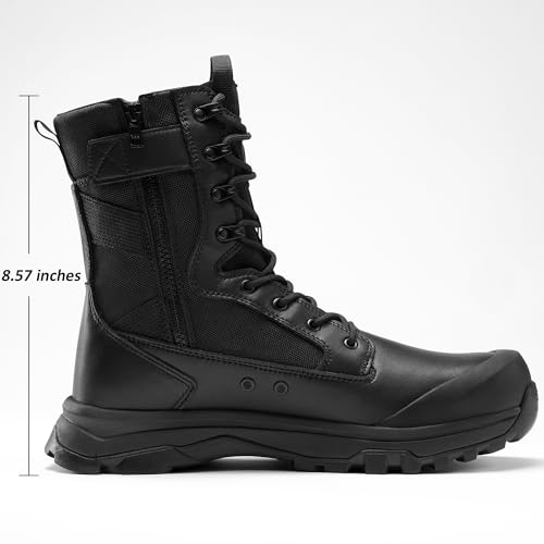 Tactical Boots for Men Lightweight Military Combat Work Boot Side Zipper Motorcycle Hiking Boots 8 Inches2