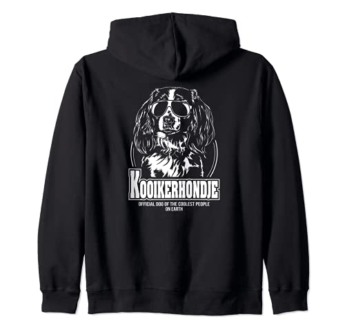 Funny Proud Kooikerhondje coolest people dog saying dog Zip Hoodie, Black
