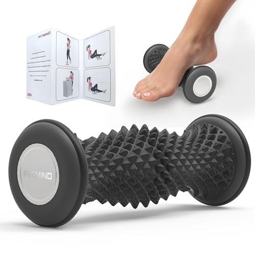 FITMIND Foot Massager Roller for Plantar Fasciitis Relief, Portable Foot Roller, Deep Tissue Muscle Massage, Foot Arch and Heel Pain, Reflexology Tool