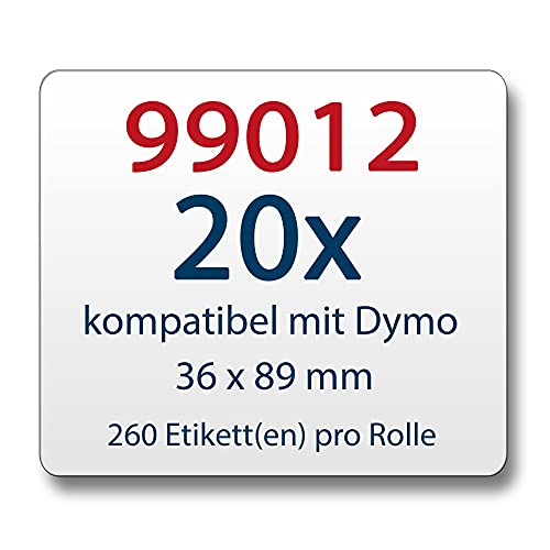 LabelTrade 20x Etichetta compatibile con Dymo
