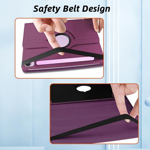 Image of TGK Rotating Cover for Samsung Galaxy Tab S9 FE 10.9 inch Tablet 360 Degree Rotating Leather Flip Case (Purple)